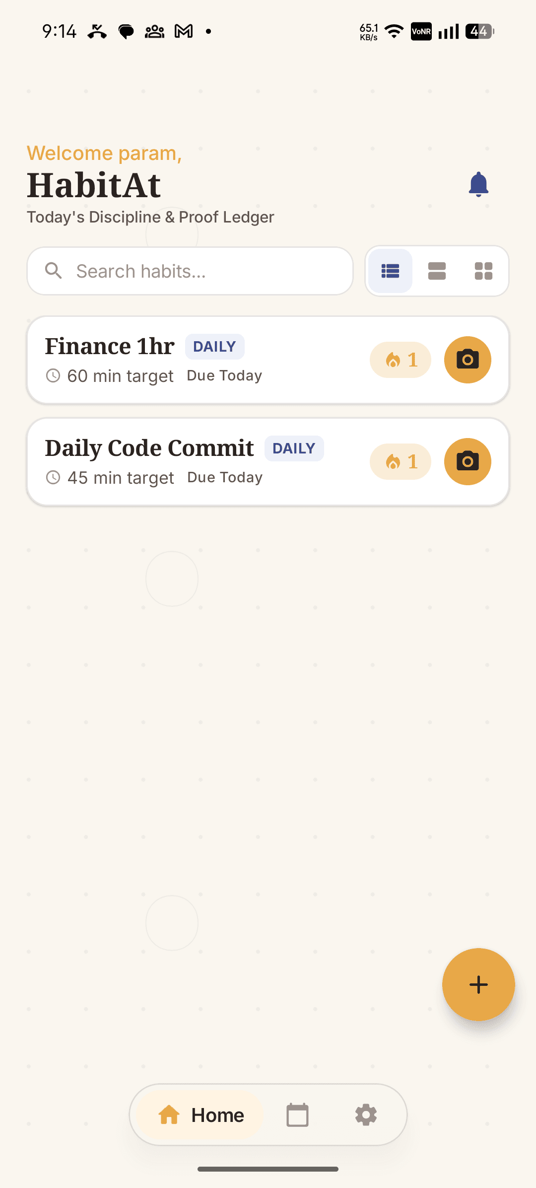Today's Discipline Ledger